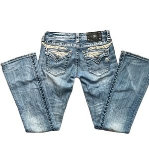 Miss Me White Wing Boot Jeans 26
